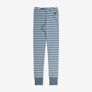  Organic Striped Blue Kids Leggings from Polarn O. Pyret Kidswear. Made with 100% organic cotton.