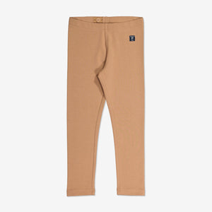  Organic Cotton Brown Kids Leggings from Polarn O. Pyret Kidswear. Made from ethically sourced materials.