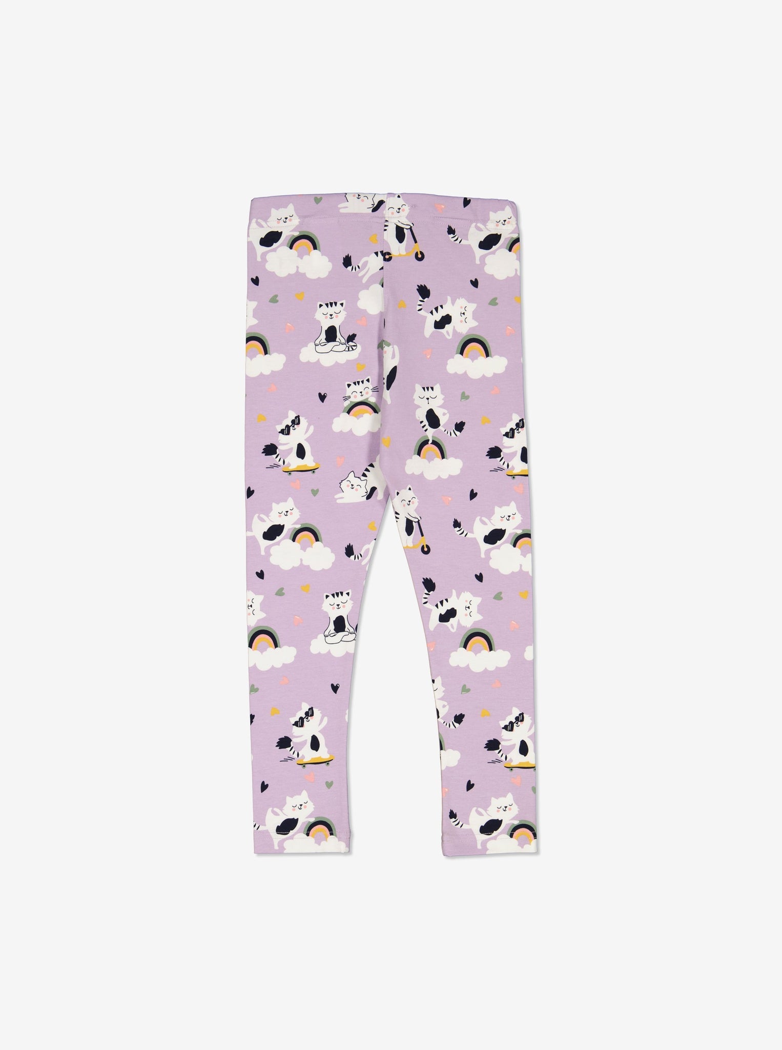  Organic Pink Kitten Print Leggings from Polarn O. Pyret Kidswear. Made from ethically sourced materials.