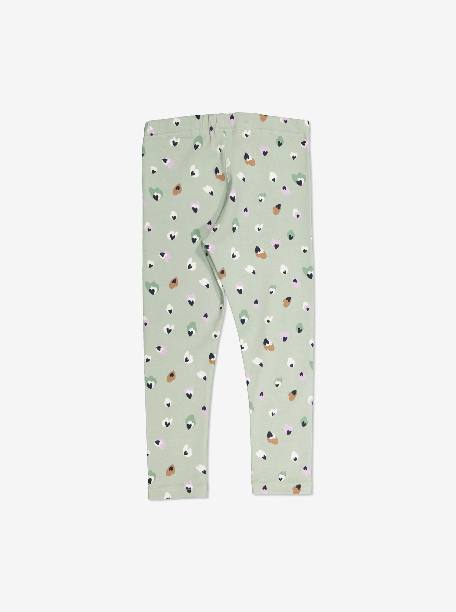  Organic Green Kids Heart Leggings from Polarn O. Pyret Kidswear. Made from sustainably sourced materials.