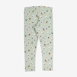  Organic Green Kids Heart Leggings from Polarn O. Pyret Kidswear. Made from sustainably sourced materials.