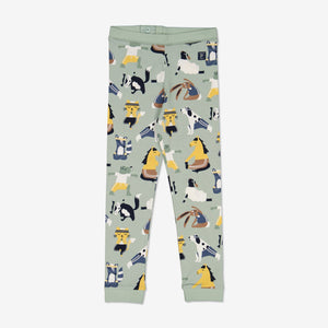  Organic Green Animal Kids Leggings from Polarn O. Pyret Kidswear. Made from ethically sourced materials.