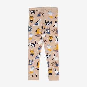  Organic Beige Animal Kids Leggings from Polarn O. Pyret Kidswear. Made from environmentally friendly materials.