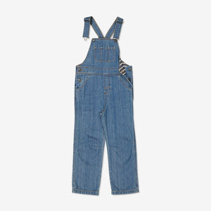  Organic Kids Blue Denim Dungarees from Polarn O. Pyret Kidswear. Made with 100% organic cotton.