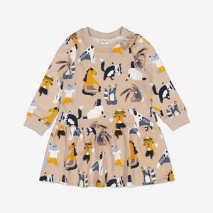  Organic Animal Print Girls Dress from Polarn O. Pyret Kidswear. Made with 100% organic cotton.
