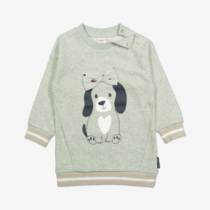  Organic Green Puppy Kids Sweatshirt from Polarn O. Pyret Kidswear. Made with 100% organic cotton.