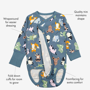  Organic Wraparound Newborn Babygrow from Polarn O. Pyret Kidswear. Made from eco-friendly materials.
