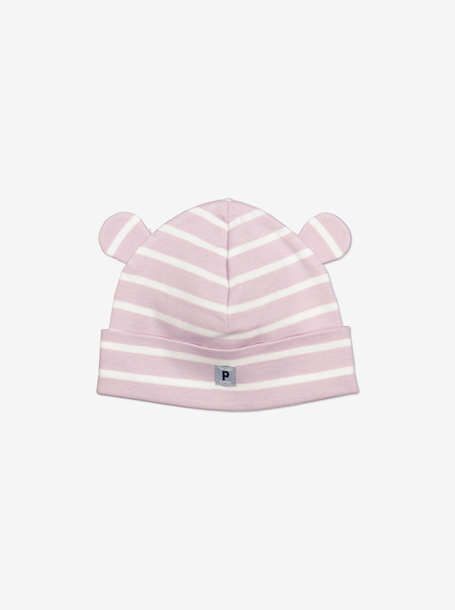  Organic Pink Baby Beanie Hat from Polarn O. Pyret Kidswear. Made with 100% organic cotton.