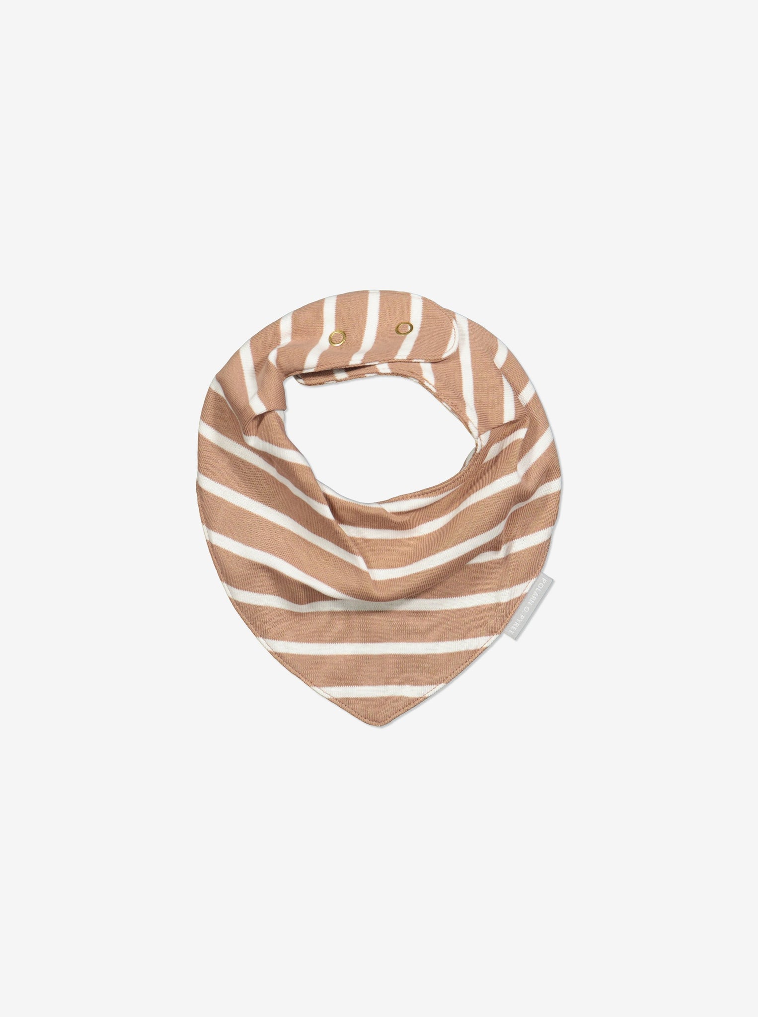  Organic Striped Brown Baby Bibs from Polarn O. Pyret Kidswear. Made with 100% organic cotton.