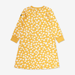  Organic Yellow Floral Kids Nightdress from Polarn O. Pyret Kidswear. Made from eco-friendly materials.