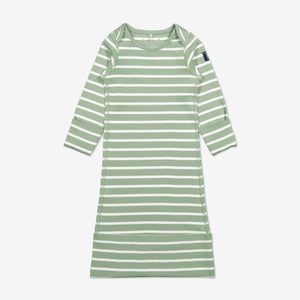  Organic Striped Green Baby Sleep Bag from Polarn O. Pyret Kidswear. Made with 100% organic cotton.