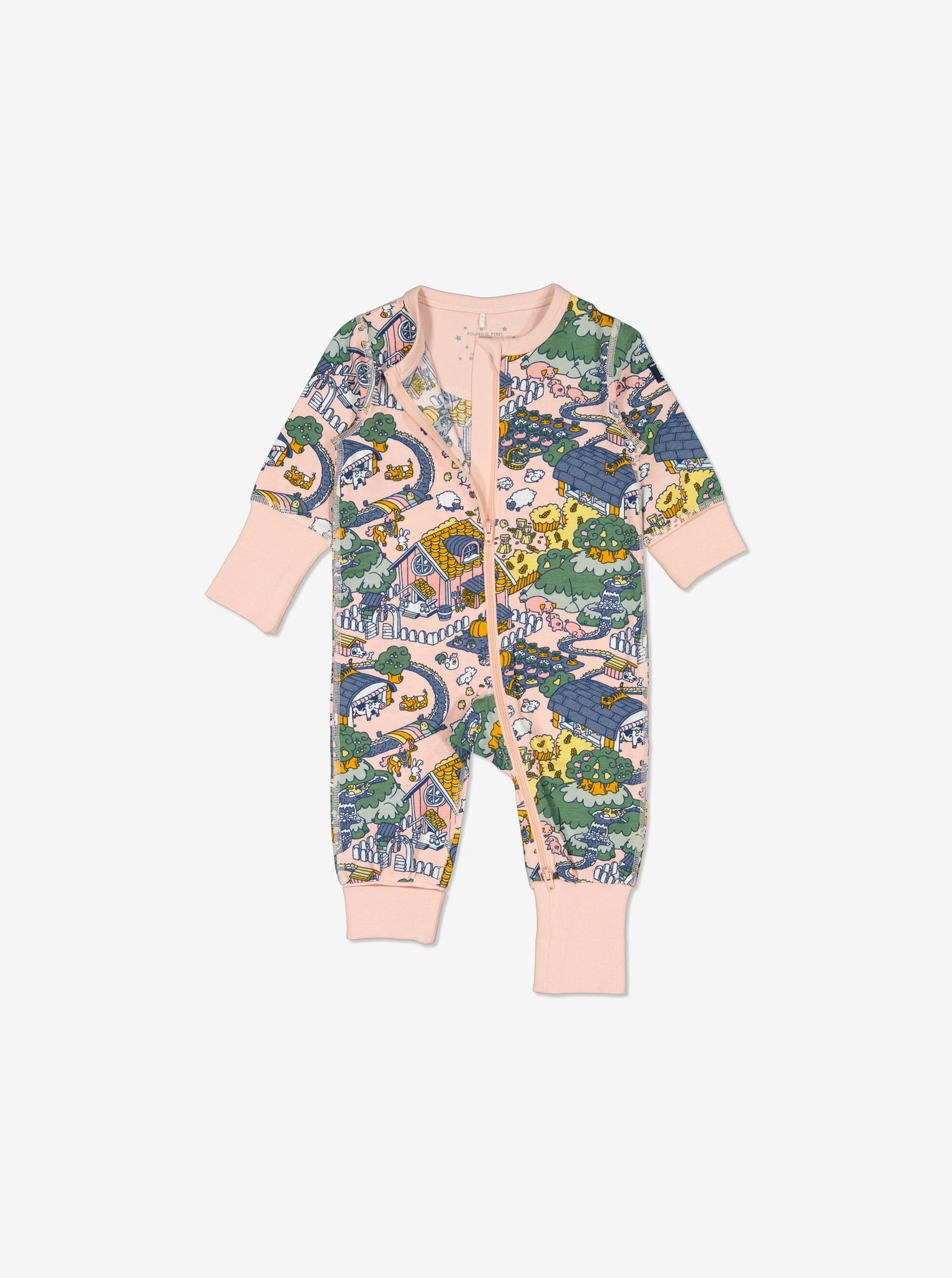  Organic Pink Baby Romper from Polarn O. Pyret Kidswear. Made from environmentally friendly materials.