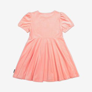 Girls Pink Soft Velour Dress