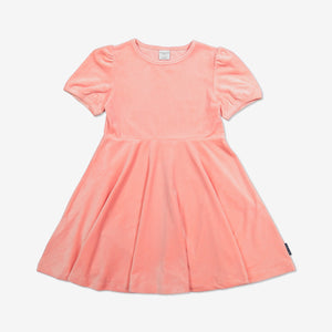 Girls Pink Soft Velour Dress
