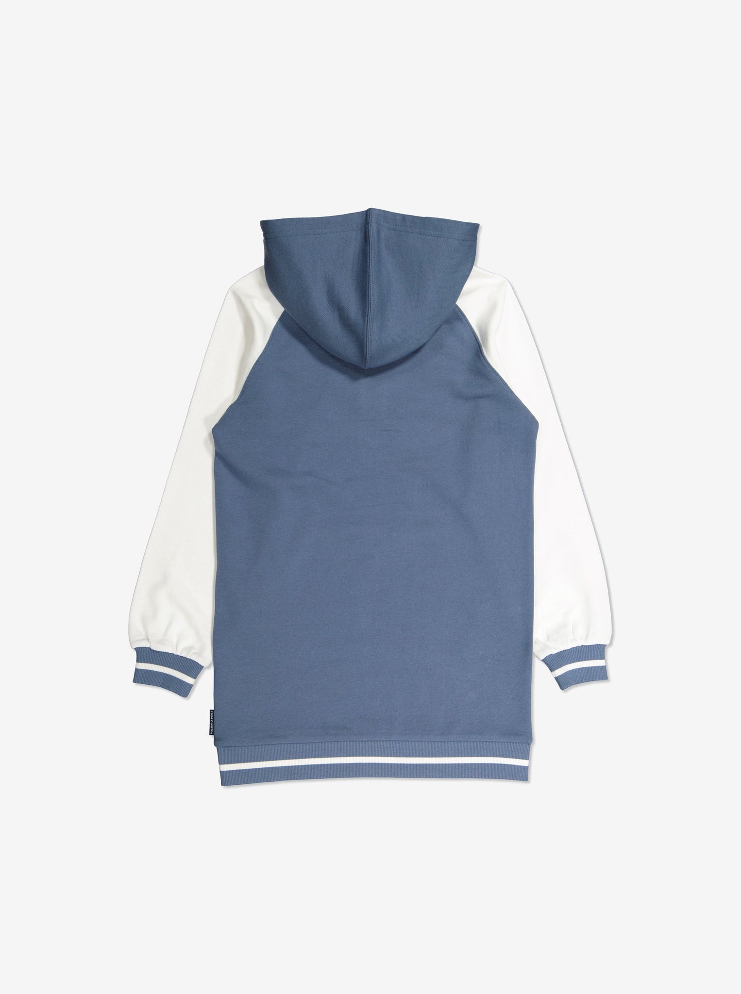  Organic Longline Blue Kids Sweatshirt from Polarn O. Pyret Kidswear. Made with 100% organic cotton.