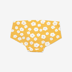  Organic Yellow Floral Girls Briefs from Polarn O. Pyret Kidswear. Made from sustainably sourced materials.