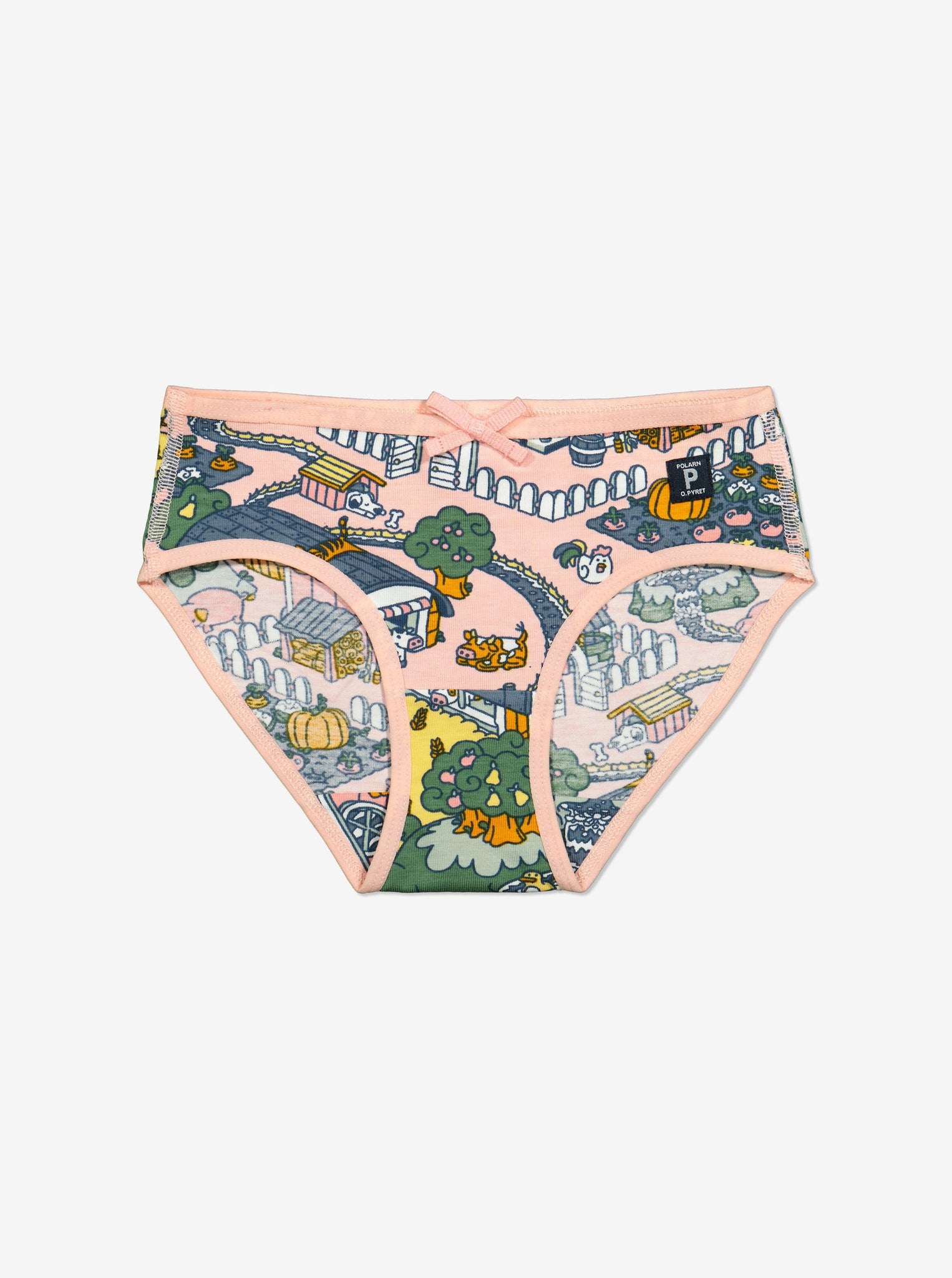  Organic Cotton Pink Girls Briefs from Polarn O. Pyret Kidswear. Made from sustainable materials.
