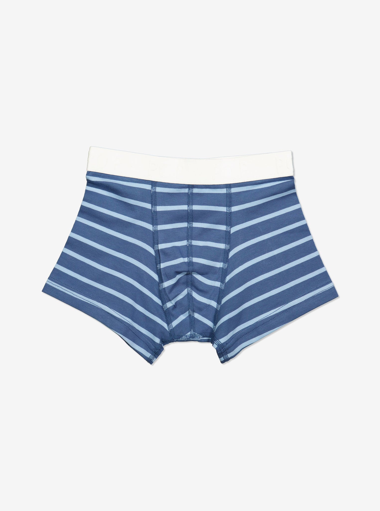  Organic Blue Boys Boxer Shorts from Polarn O. Pyret Kidswear. Made from ethically sourced materials.
