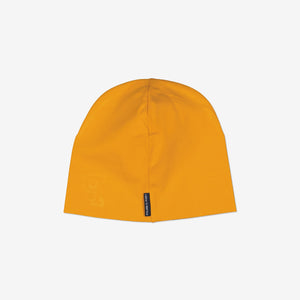 Yellow Kids Beanie Hat from Polarn O. Pyret Kidswear. Warm kids beanie