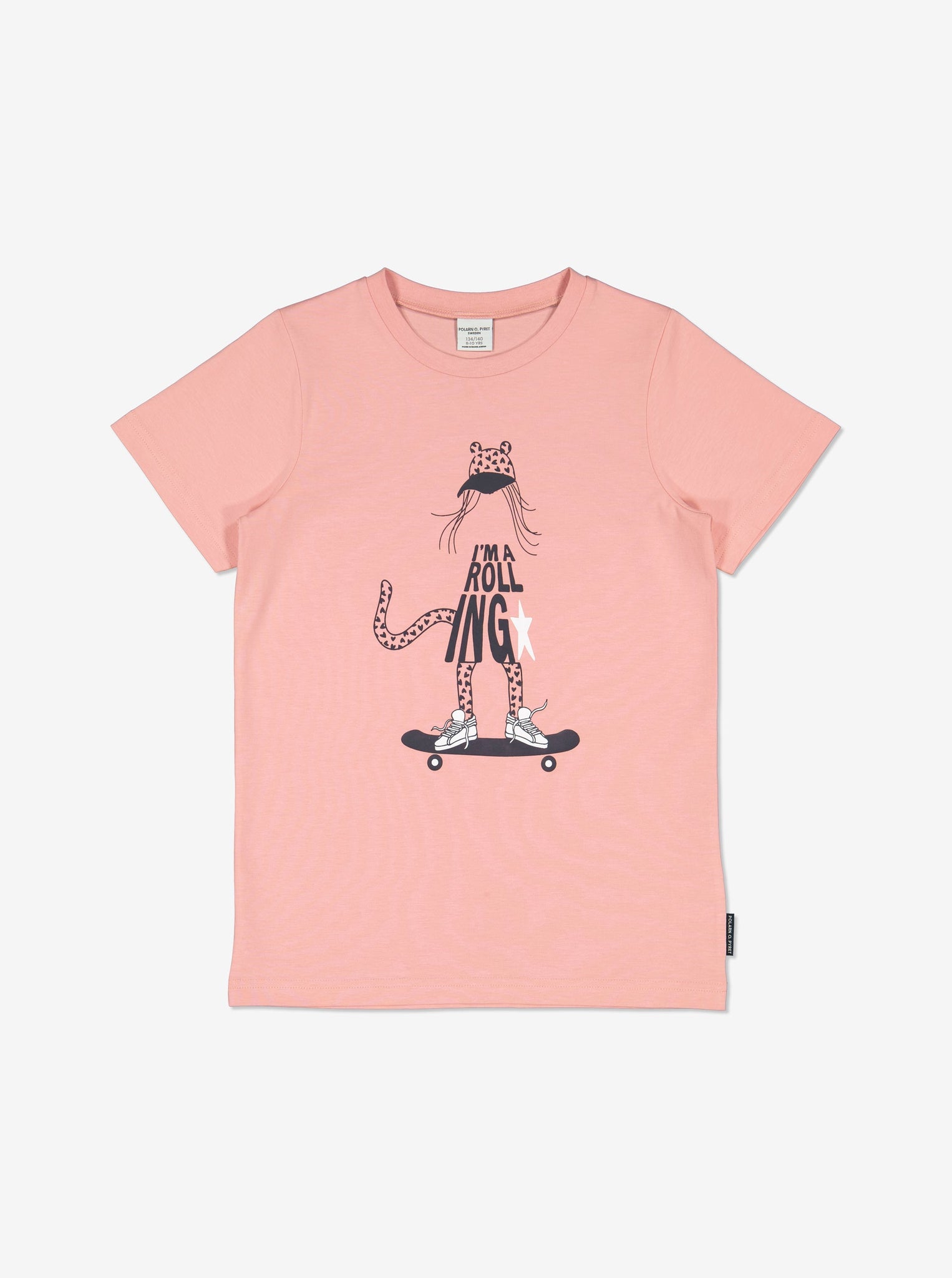  Organic Cotton Pink Kids T-Shirt from Polarn O. Pyret Kidswear. Made using environmentally friendly materials.