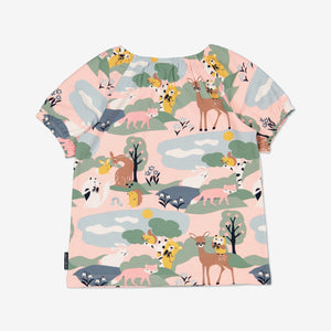  Pink Animal Print Kids T-shirt from Polarn O. Pyret Kidswear. Made from sustainable materials.