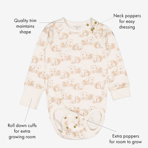  Animal Print Newborn Babygrow from Polarn O. Pyret Kidswear. Made from sustainable materials.