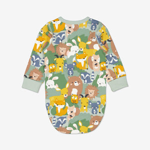  Nordic Animal Newborn Babygrow from Polarn O. Pyret Kidswear. Made using eco-friendly materials.