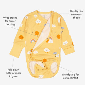  Rainbow Newborn Wraparound Babygrow from Polarn O. Pyret Kidswear. Made using ethically sourced materials.