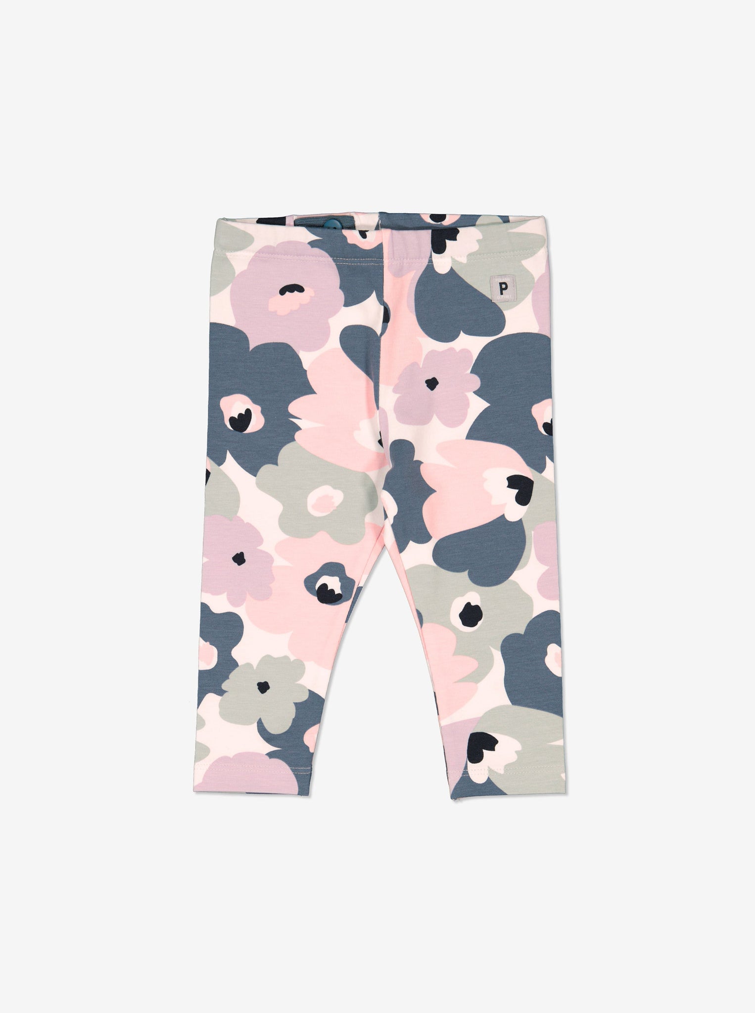  Pink Floral Newborn Baby Leggings from Polarn O. Pyret Kidswear. Made using ethically sourced materials.