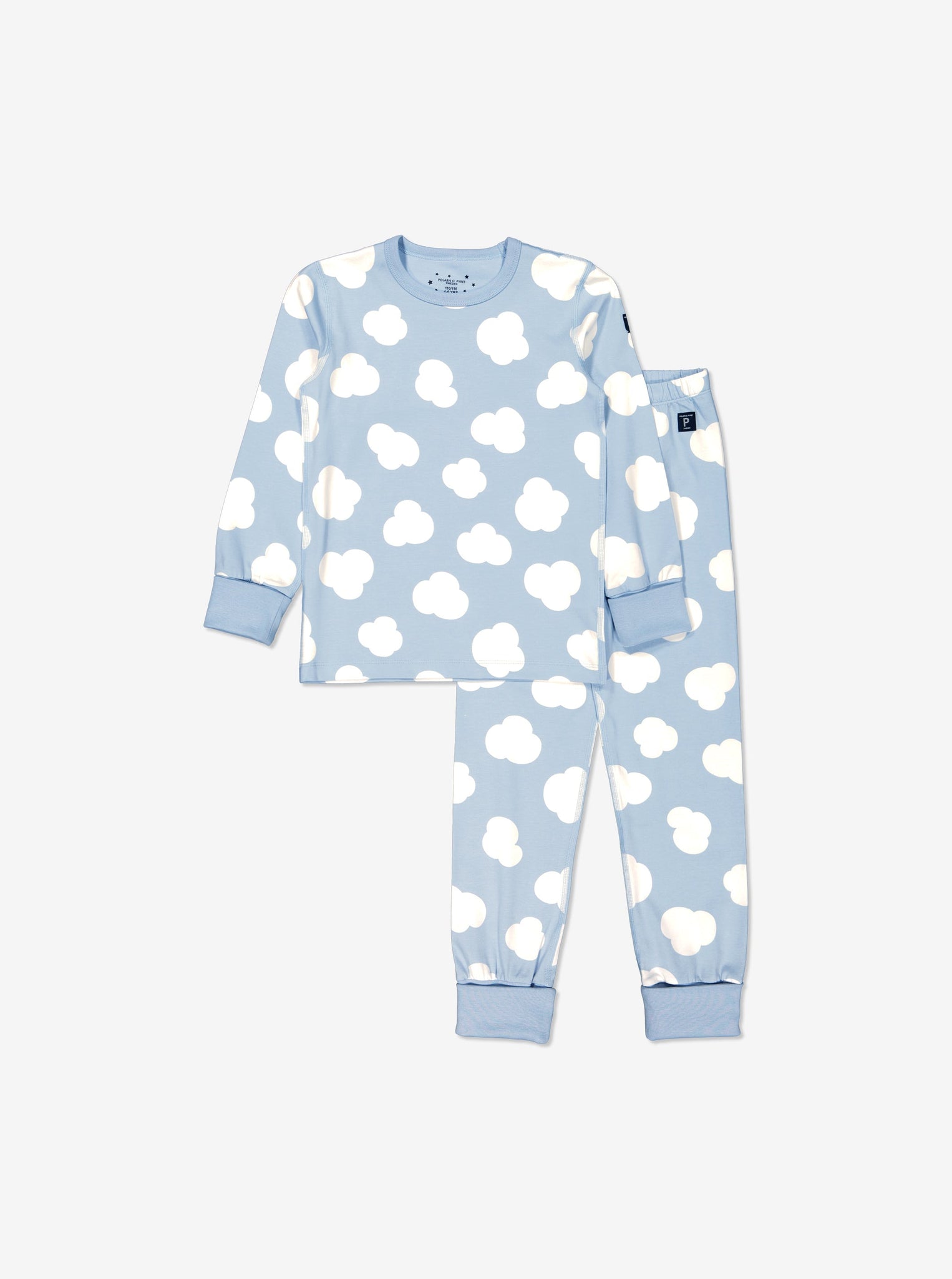  Cotton Cloud Print Kids Pyjamas from Polarn O. Pyret Kidswear. Made using ethically sourced materials.