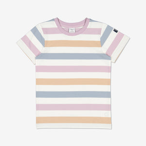  Pink Striped Kids T-Shirt from Polarn O. Pyret Kidswear. Made using sustainable materials.