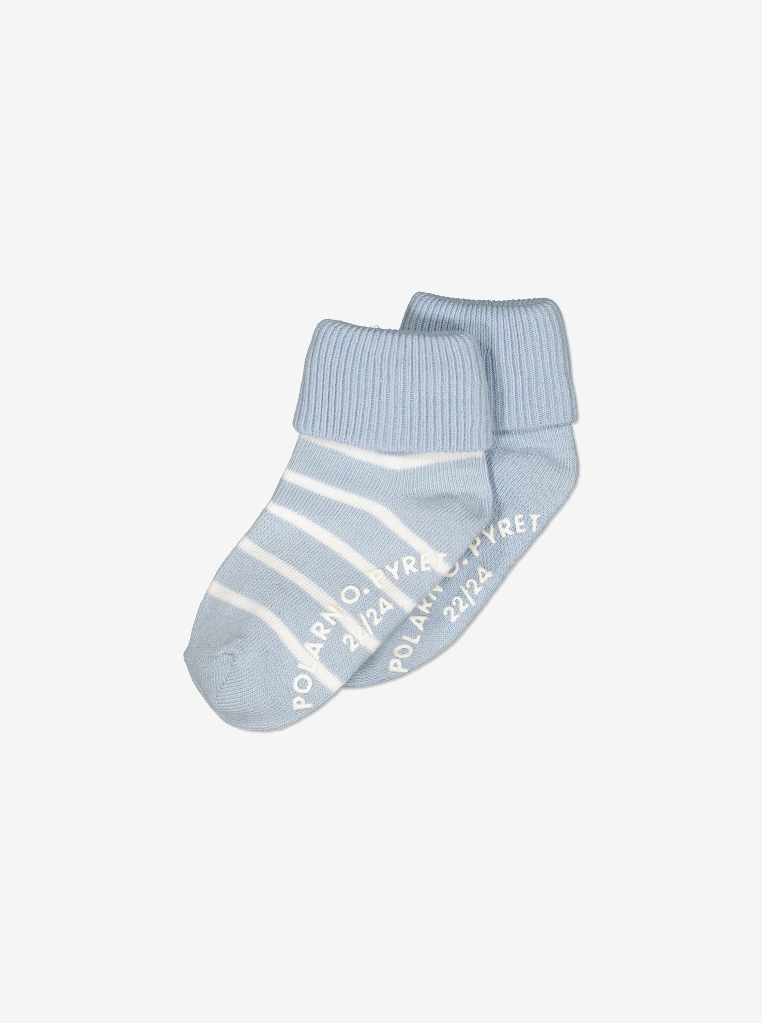  Blue Kids Antislip Socks from Polarn O. Pyret Kidswear. Made using environmentally friendly materials.