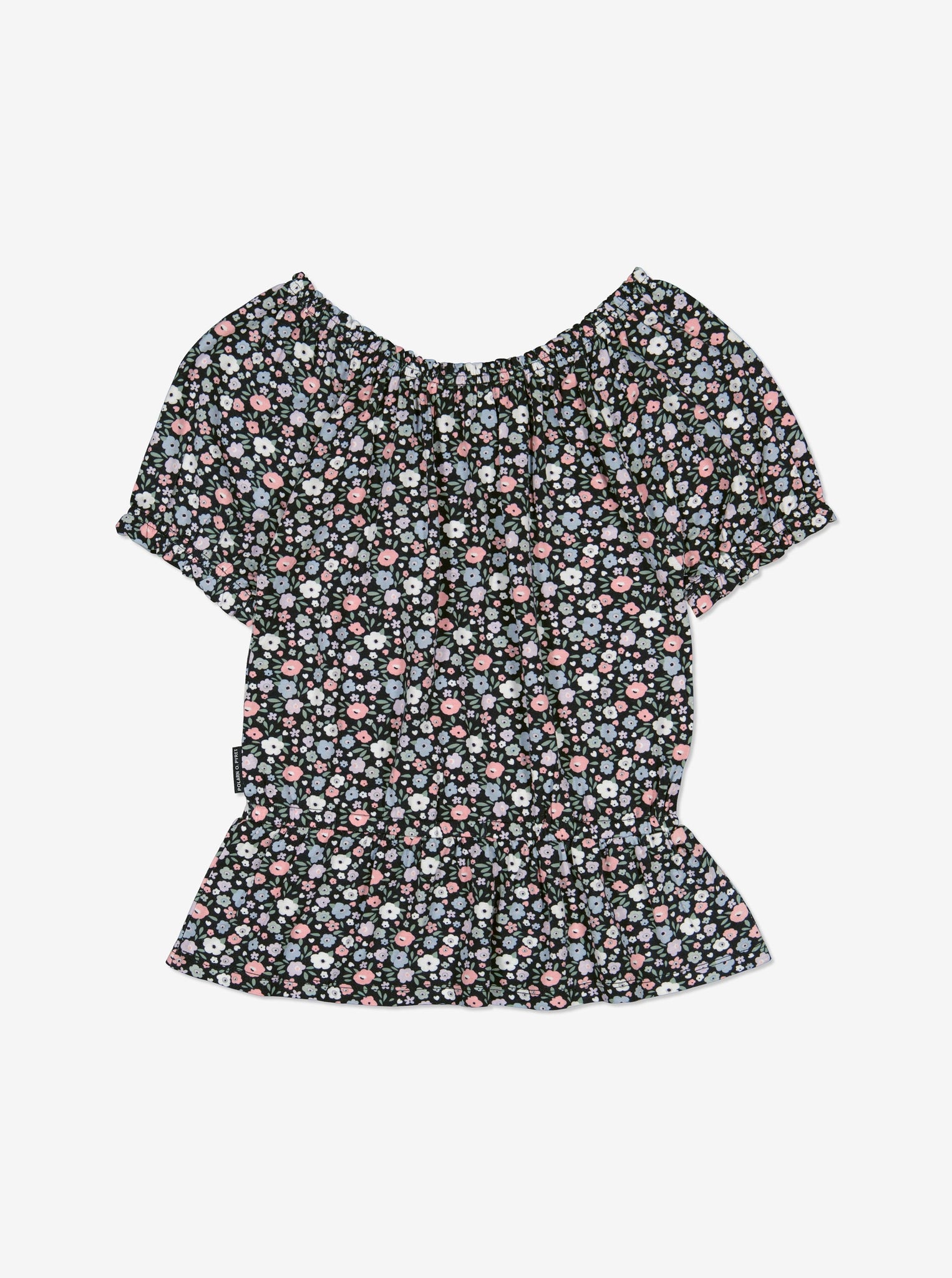  Floral Print Girls Top from Polarn O. Pyret Kidswear. Made from sustainable materials.