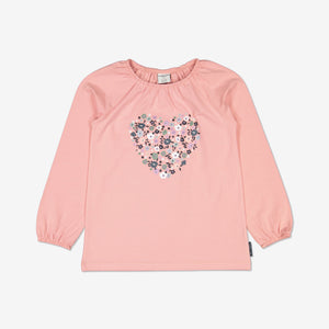  Pink Heart Print Baby Top from Polarn O. Pyret Kidswear. Made using environmentally friendly materials.