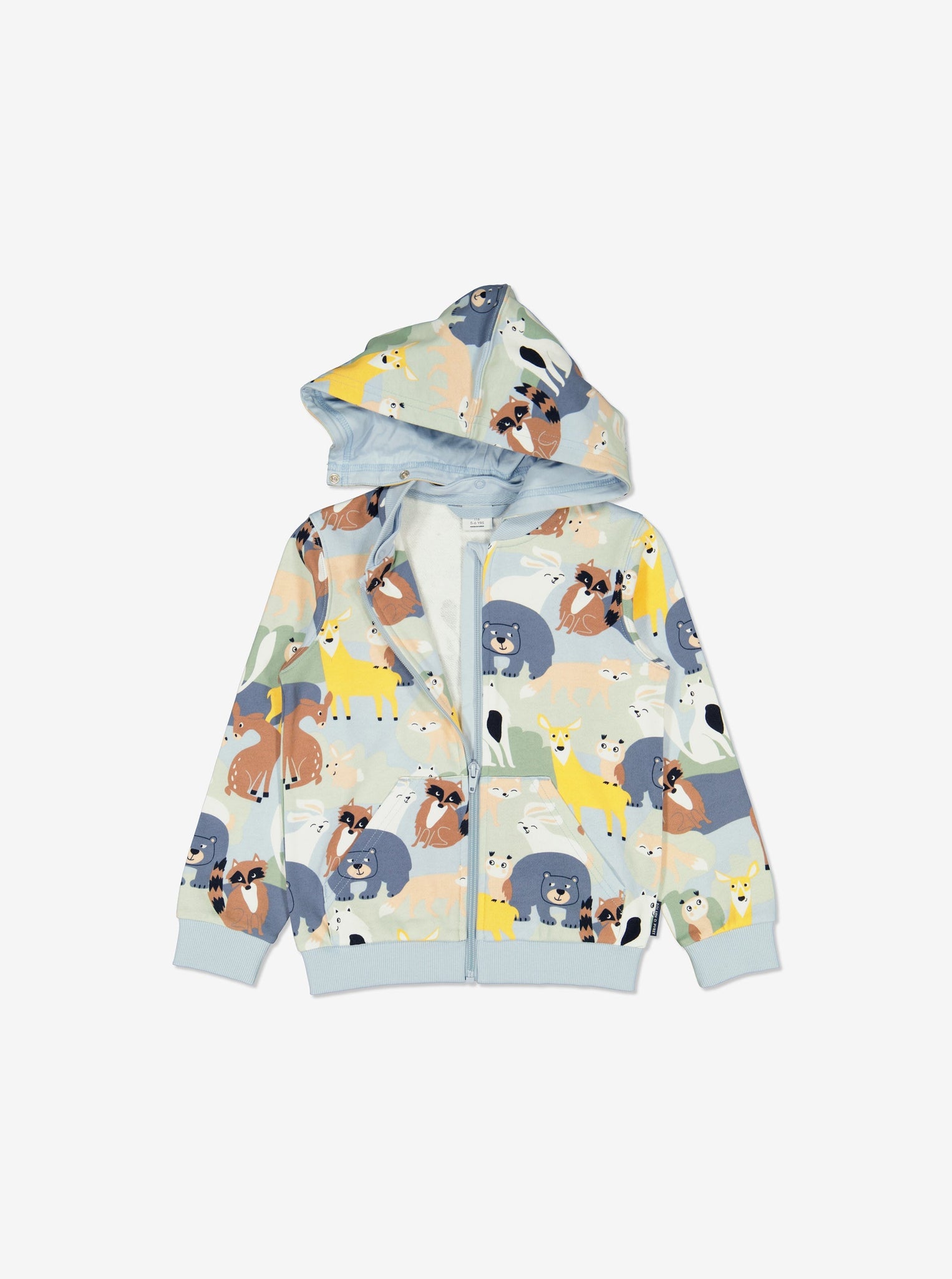 Nordic Animal Print Kids Hoodie from Polarn O. Pyret Kidswear. Made using ethically sourced materials.