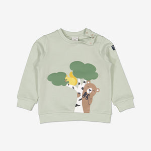  Nordic Animal Print Kids Sweatshirt from Polarn O. Pyret Kidswear. Made using environmentally friendly materials.