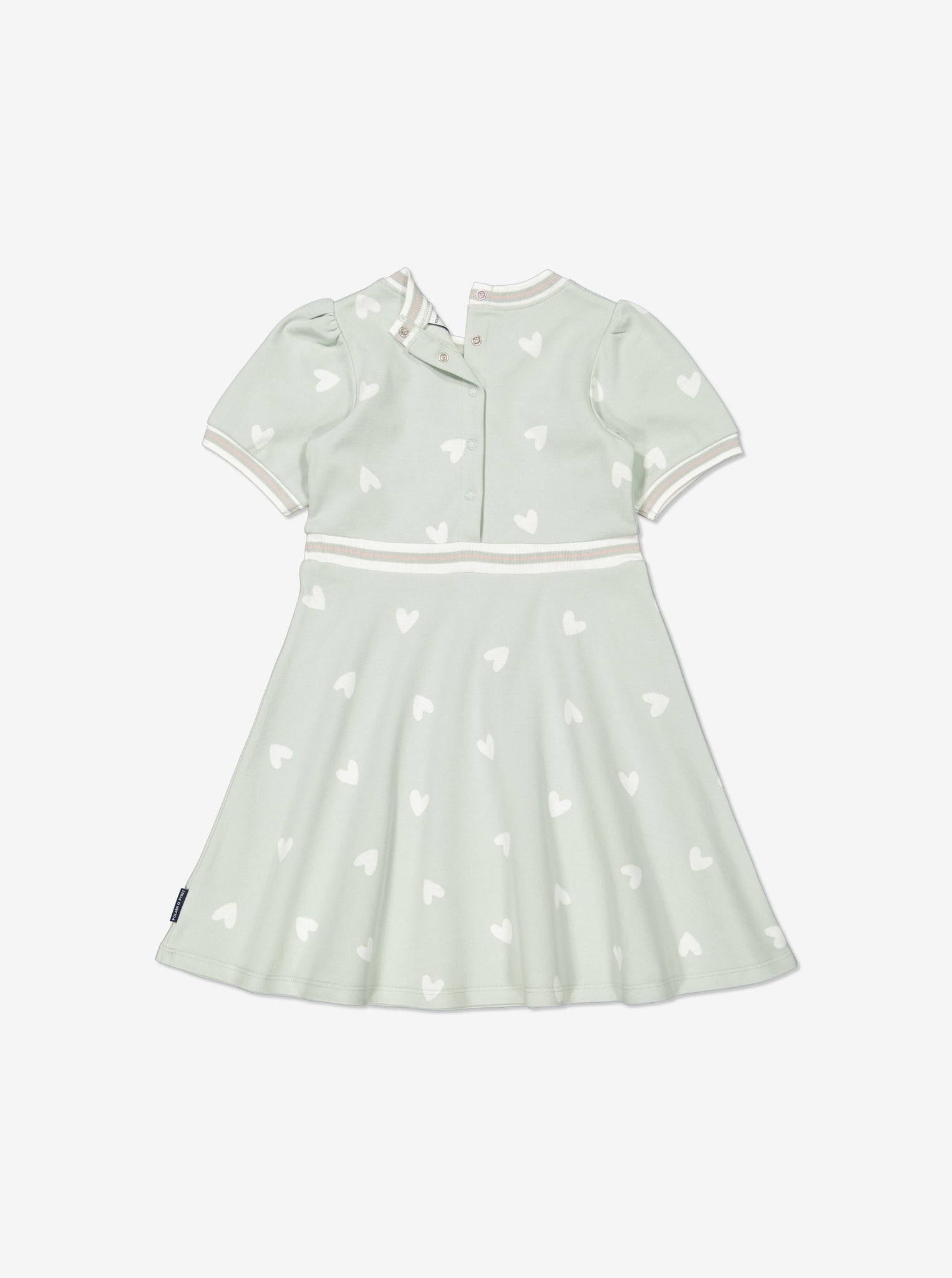  Organic Cotton Heart Print Dress from Polarn O. Pyret Kidswear. Made using sustainable materials.
