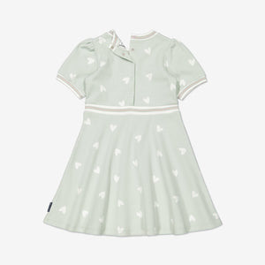  Organic Cotton Heart Print Dress from Polarn O. Pyret Kidswear. Made using sustainable materials.