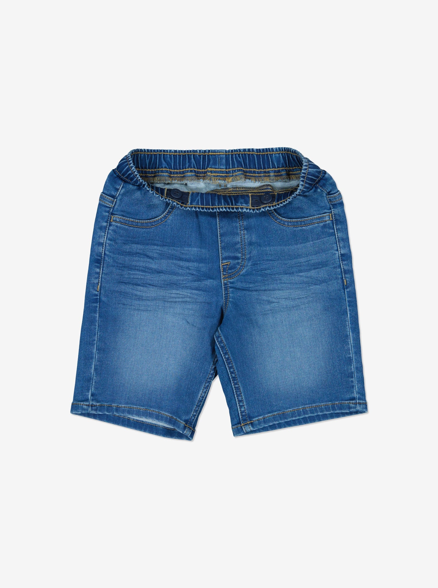Blue Kids Denim Shorts from Polarn O. Pyret Kidswear. Made using sustainable sourced materials.