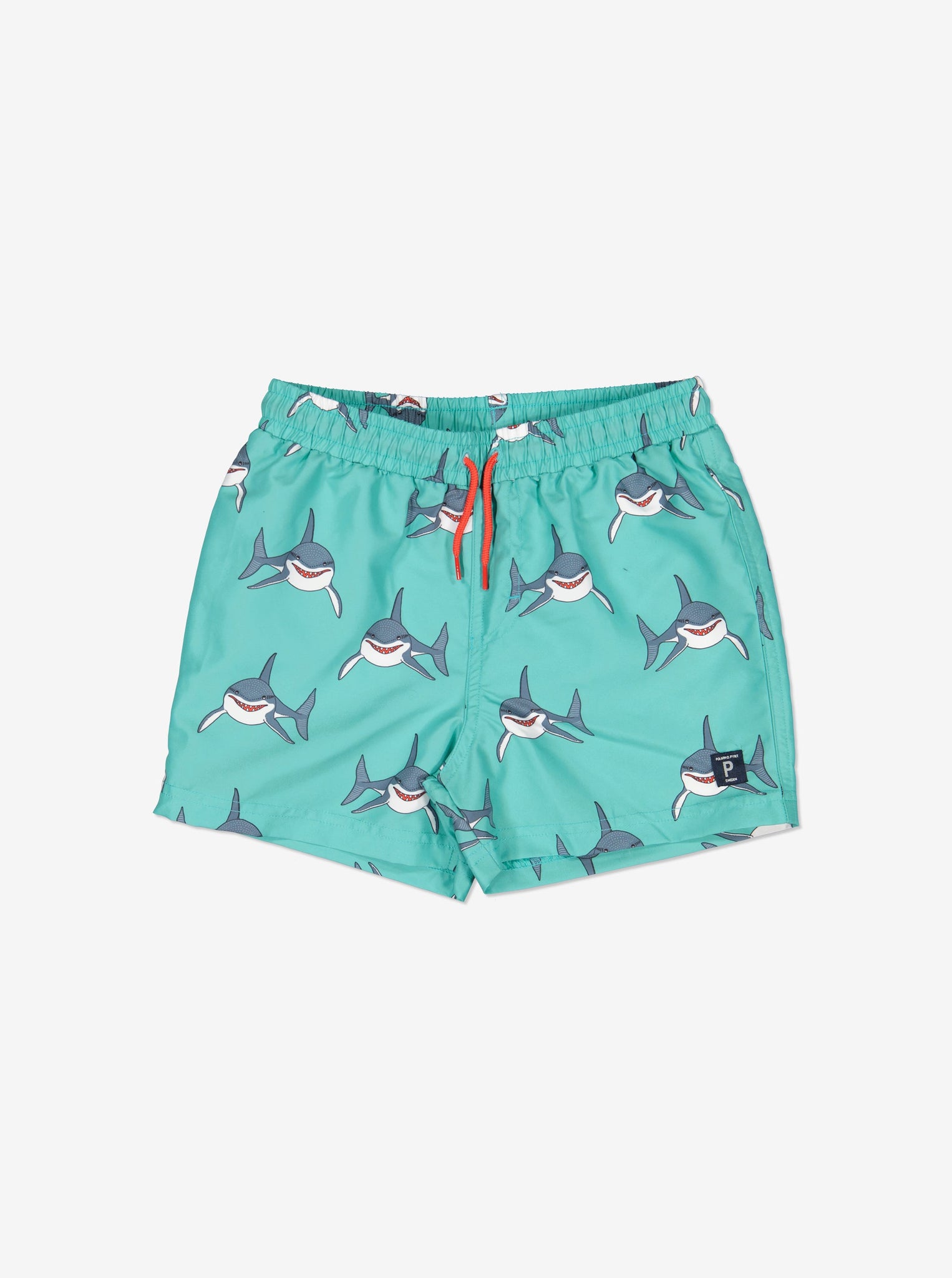 Shark Print Kids Swim Shorts