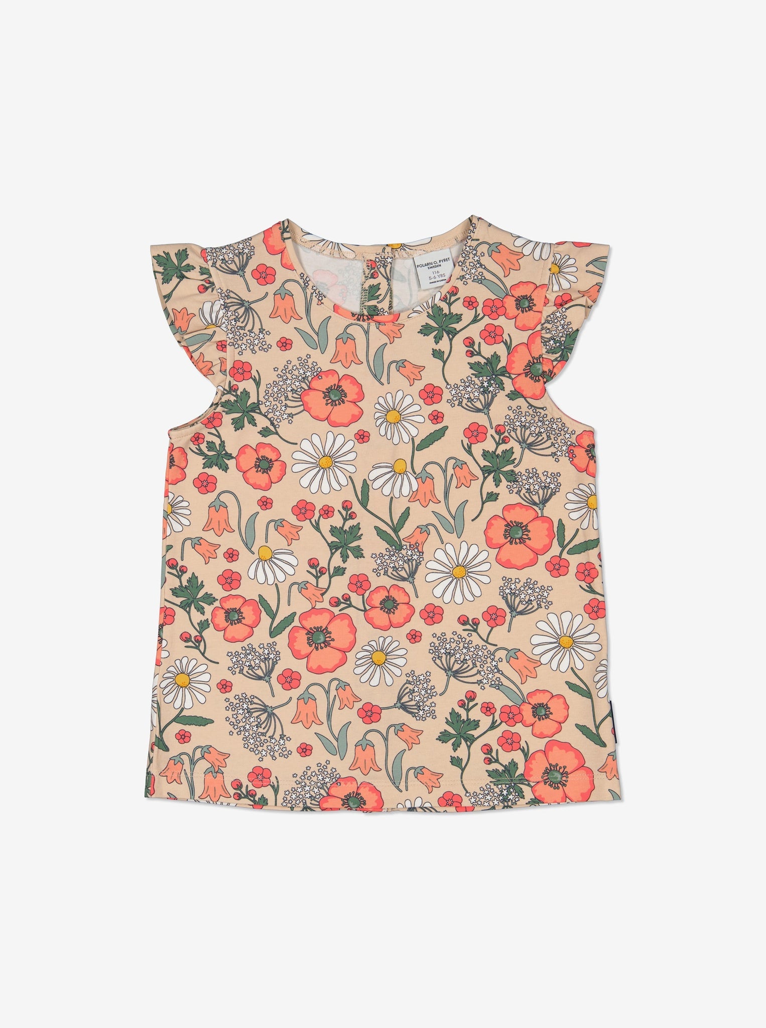 Floral Print Girls Top from Polarn O. Pyret Kidswear. Ethically made and sustainably sourced materials.