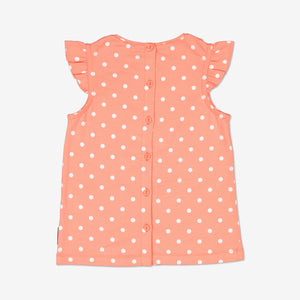 Peach Butterfly Pocket Girls Top from Polarn O. Pyret Kidswear. Made from ethically sourced materials.
