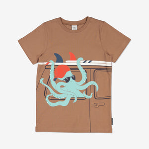 Kids Octopus T-Shirt from Polarn O. Pyret Kidswear. Made from 100% GOTS Organic Cotton.