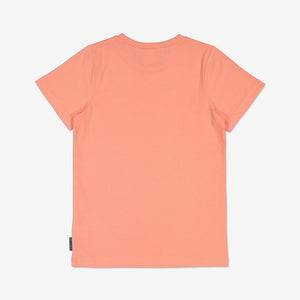 Organic Cotton Peach Kids T-Shirt from Polarn O. Pyret Kidswear. Made from 100% GOTS Organic Cotton.