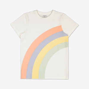 Organic Cotton Rainbow Print Kids T-Shirt from Polarn O. Pyret Kidswear. Made from 100% GOTS Organic Cotton.