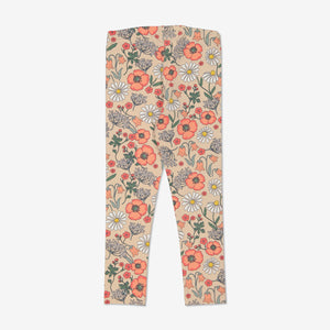 Organic Cotton Floral Girls Leggings from Polarn O. Pyret Kidswear. Ethically made and sustainably sourced materials.