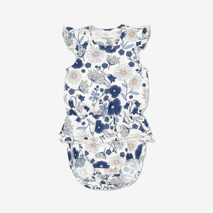 Floral Print Newborn Babygrow from Polarn O. Pyret Kidswear. Made using sustainable sourced materials.
