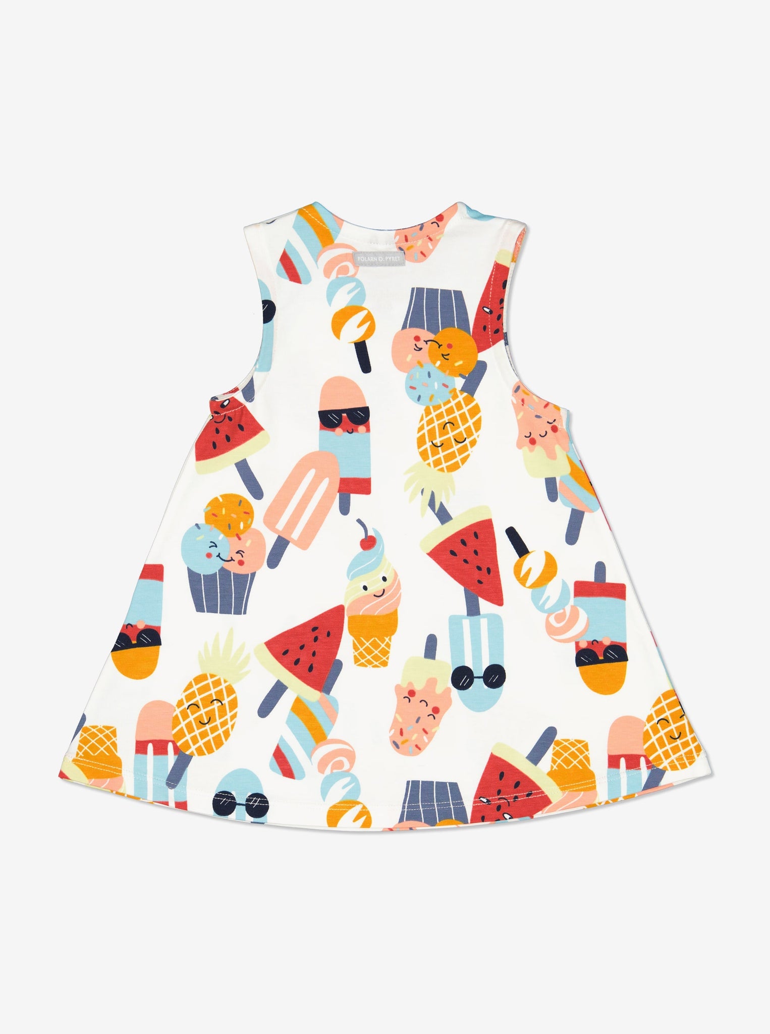 Ice Cream Print Newborn Baby Dress from Polarn O. Pyret Kidswear. Made from ethically sourced materials.