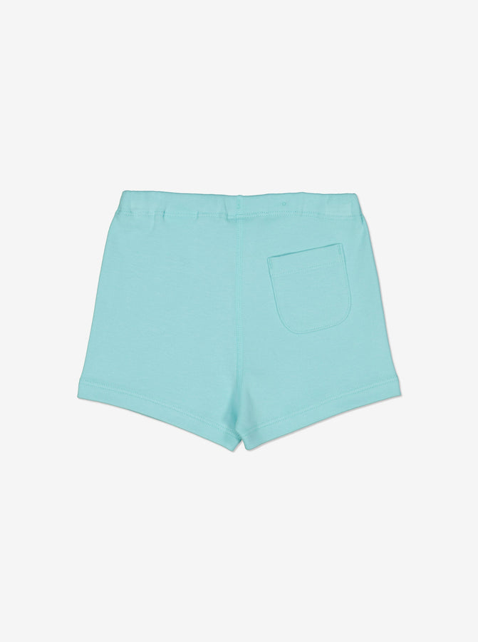Organic Cotton Blue  Baby Shorts from Polarn O. Pyret Kidswear. Made using sustainable sourced materials.
