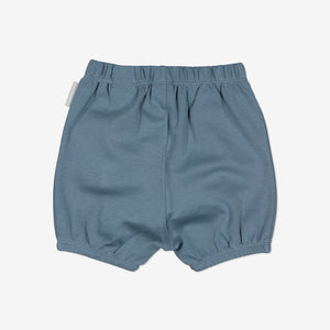 Organic Cotton Blue Baby Shorts from Polarn O. Pyret Kidswear. Made from 100% GOTS Organic Cotton.